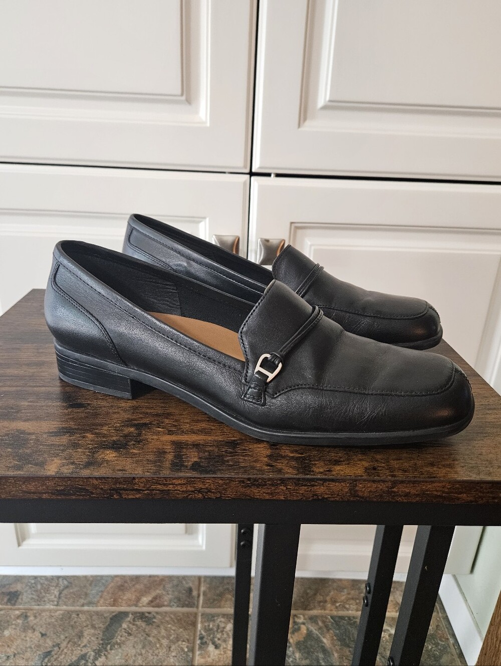 Naturalizer Black Leather Loafers Dress Shoes Normcore Minimalist Dark Academia